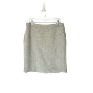 J.Crew Pencil Skirt Gray Office Work Career Business Double Serge Wool Size‎ 10